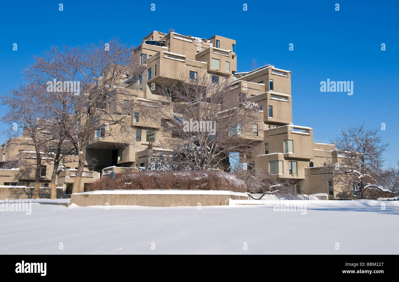 Habitat célèbre 67 maisons sur St Louis Island Montréal Banque D'Images