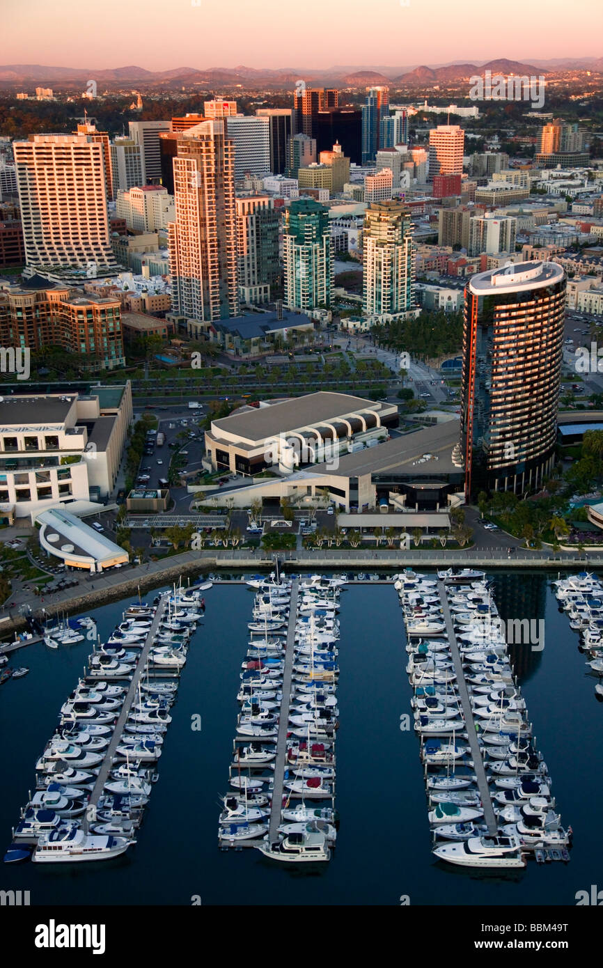 Marriott Hotel Seaport Village et de l'Embarcadero Marina Park centre-ville de San Diego en Californie Banque D'Images