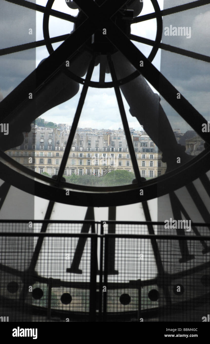 Le musée d'Orsay Paris Galerie d'art de l'intérieur d'une horloge externe Banque D'Images