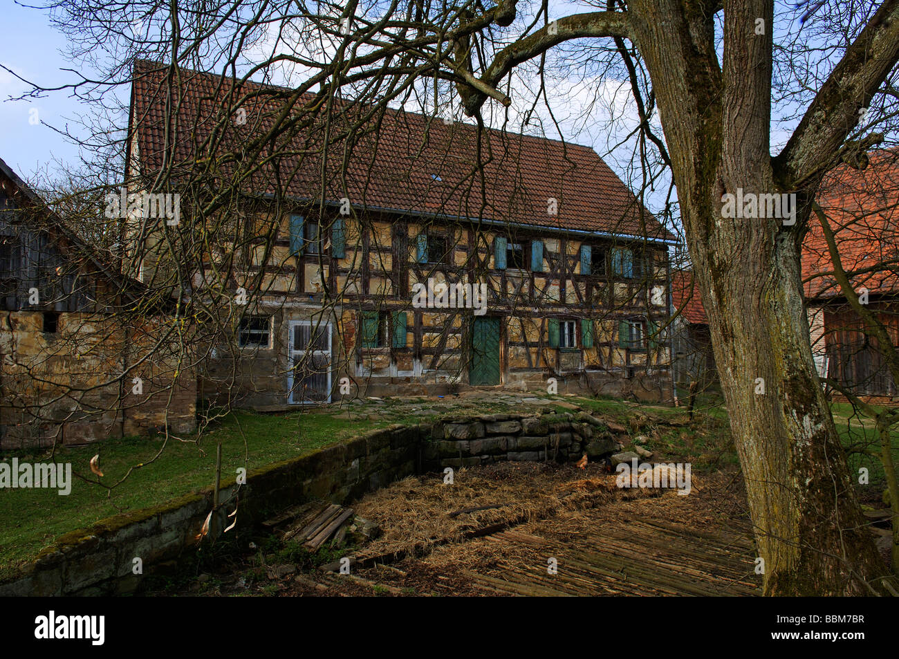 Ancienne maison de ferme de Franconie, Tauchersreuth, Middle Franconia, Bavaria, Germany, Europe Banque D'Images