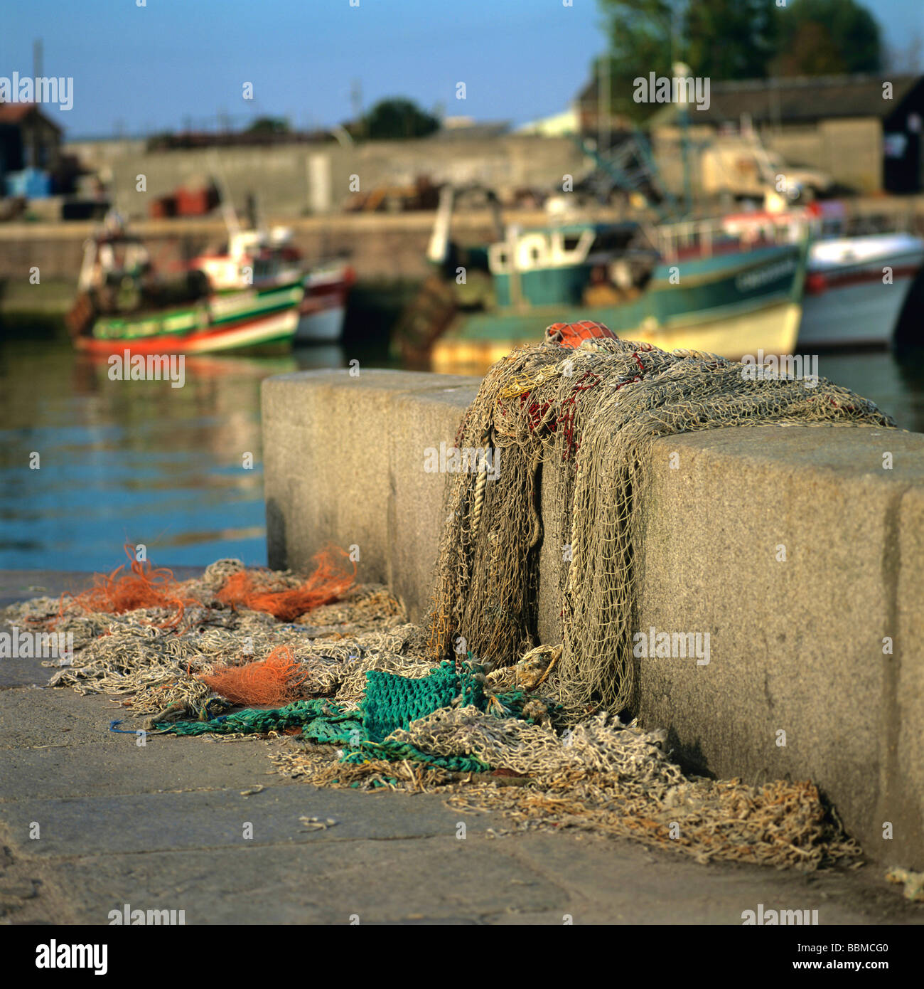 Honfleur. Filet à poissons, Calvados, Normandie, France, Europe Banque D'Images