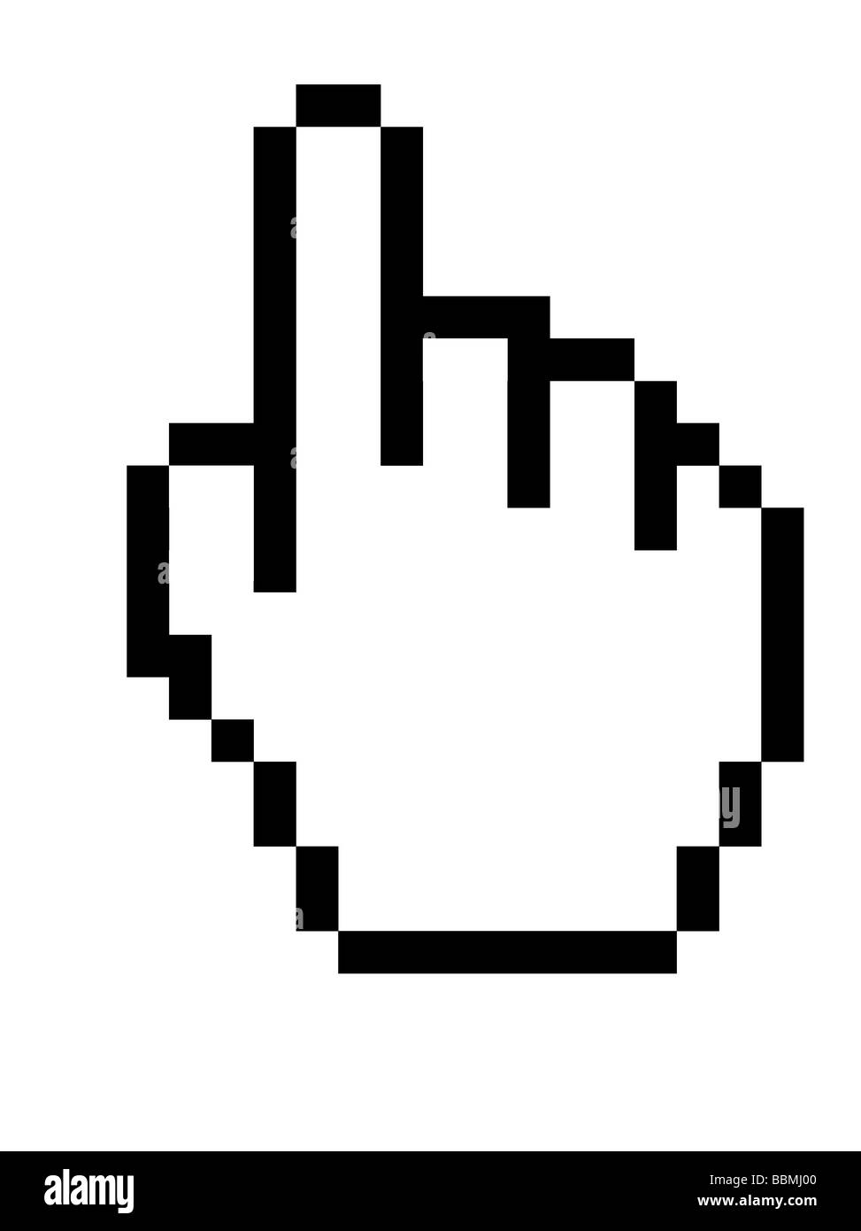 Illustration de l'icône de l'ordinateur à la main d'attente en noir isolé sur fond blanc Banque D'Images