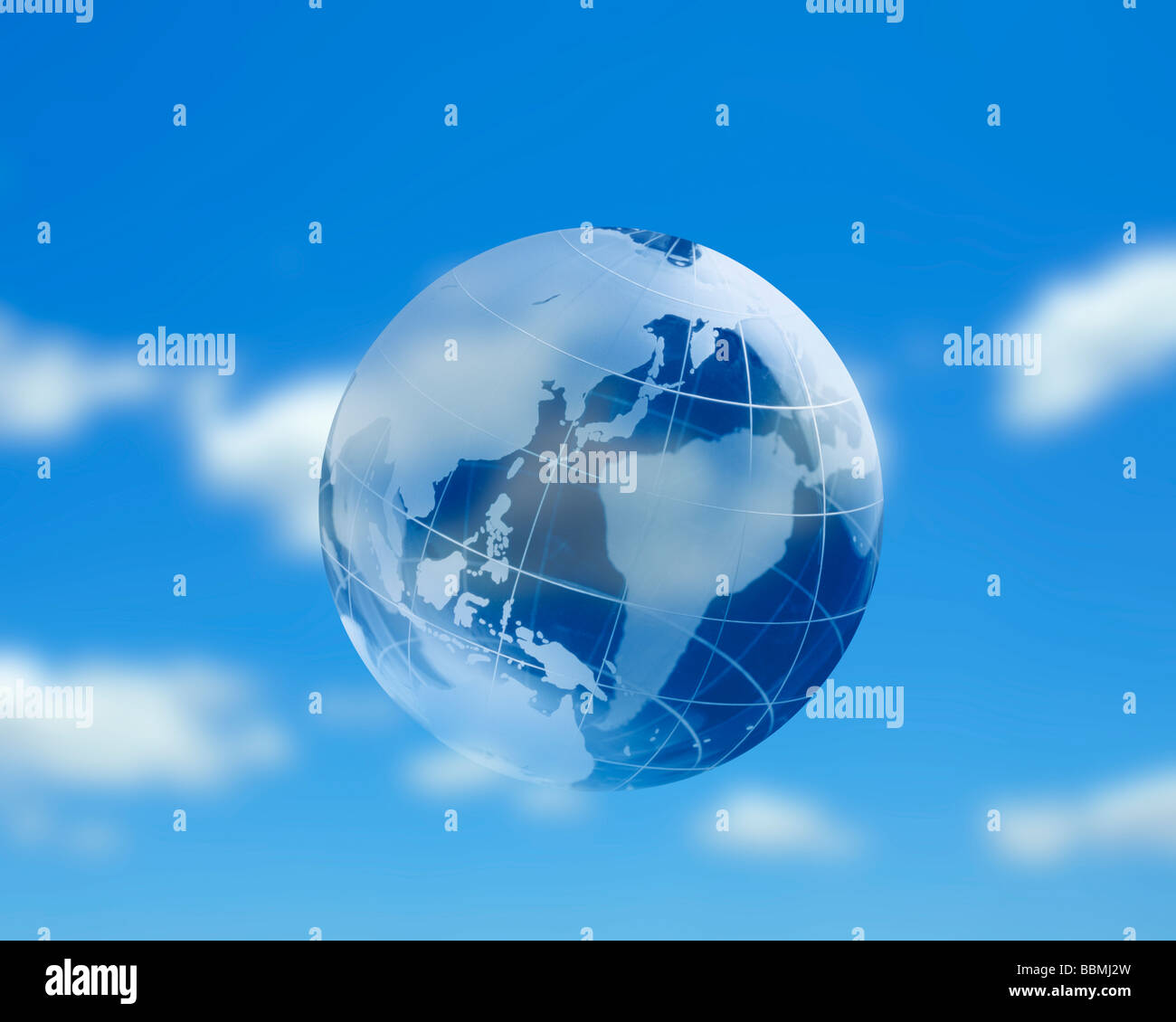 Globe suspendu dans l'air Banque D'Images