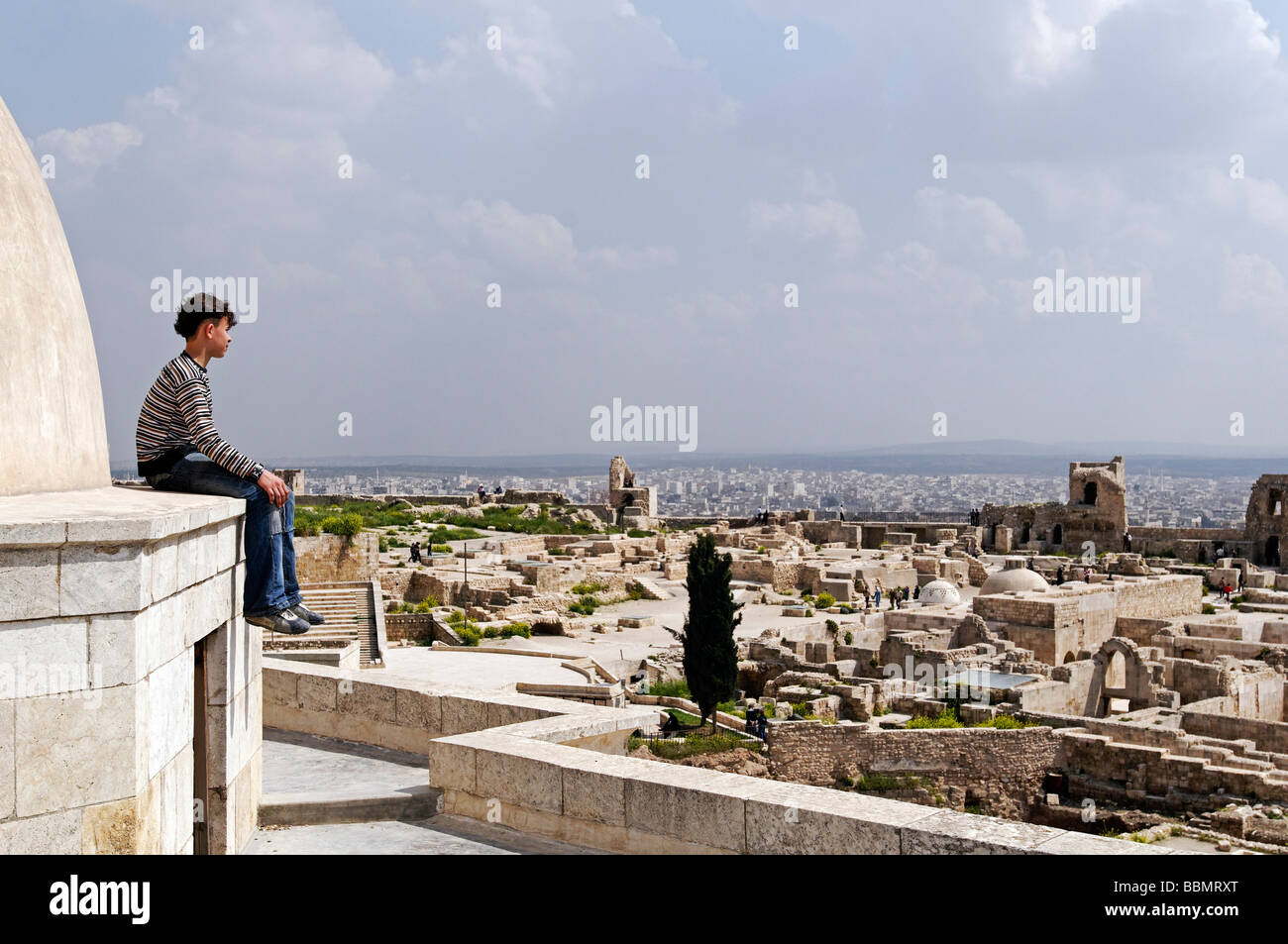 Sur la colline de la citadelle, d'Alep, en Syrie, au Moyen-Orient, en Asie Banque D'Images