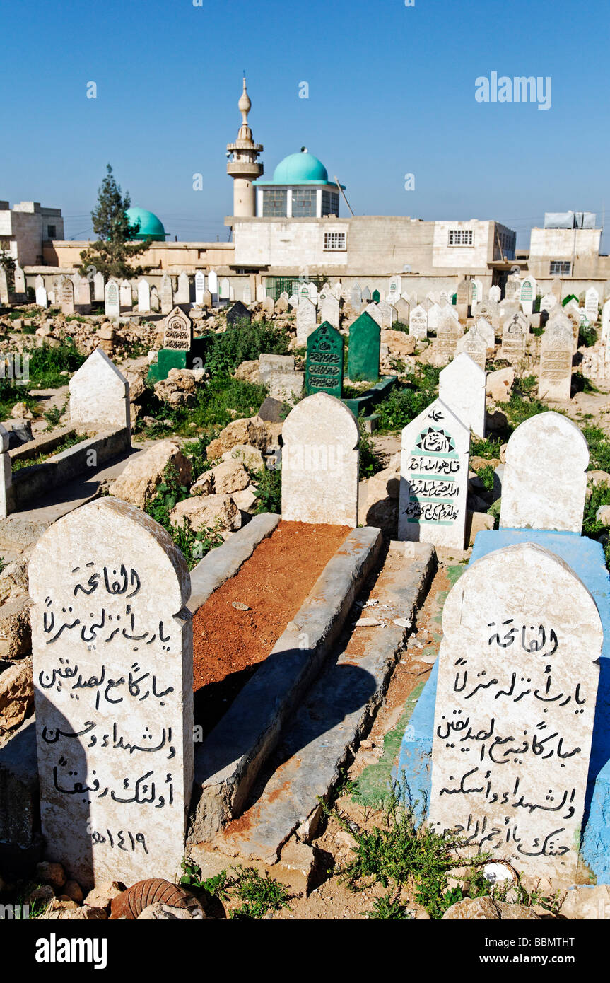 Cimetière et mosquée à Alep, en Syrie, en Asie Banque D'Images