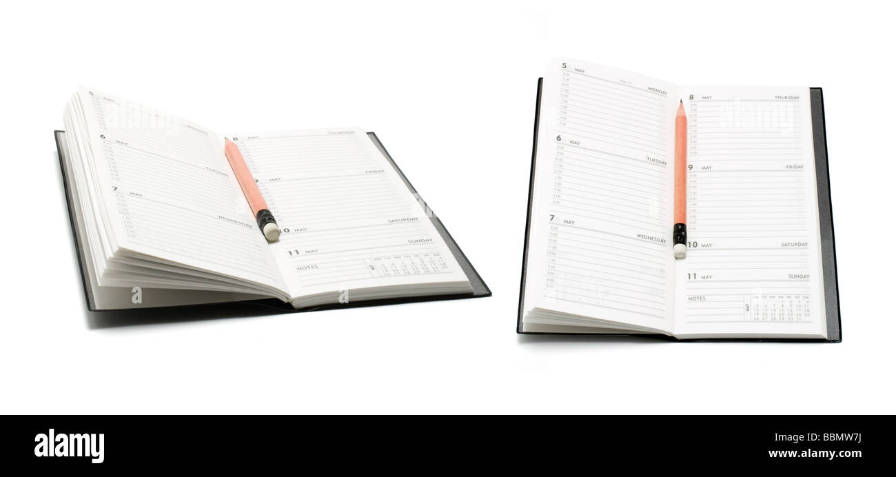 Des crayons et des planificateurs de poche Banque D'Images