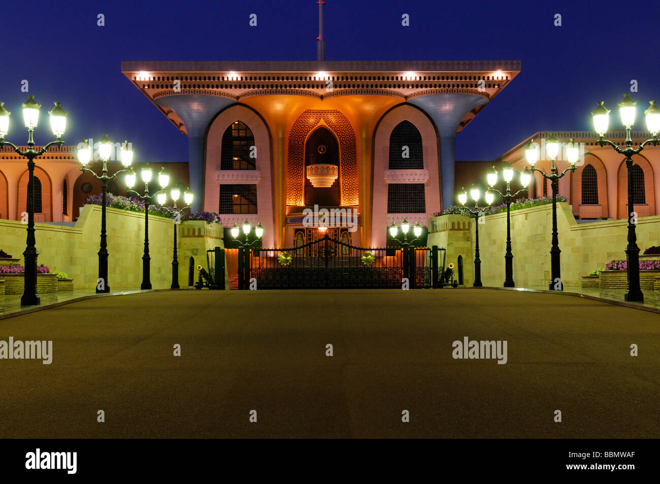 Al Alam Palace du Sultan Qaboos, Muscat, Sultanat d'Oman, l'Arabie, Moyen-Orient Banque D'Images