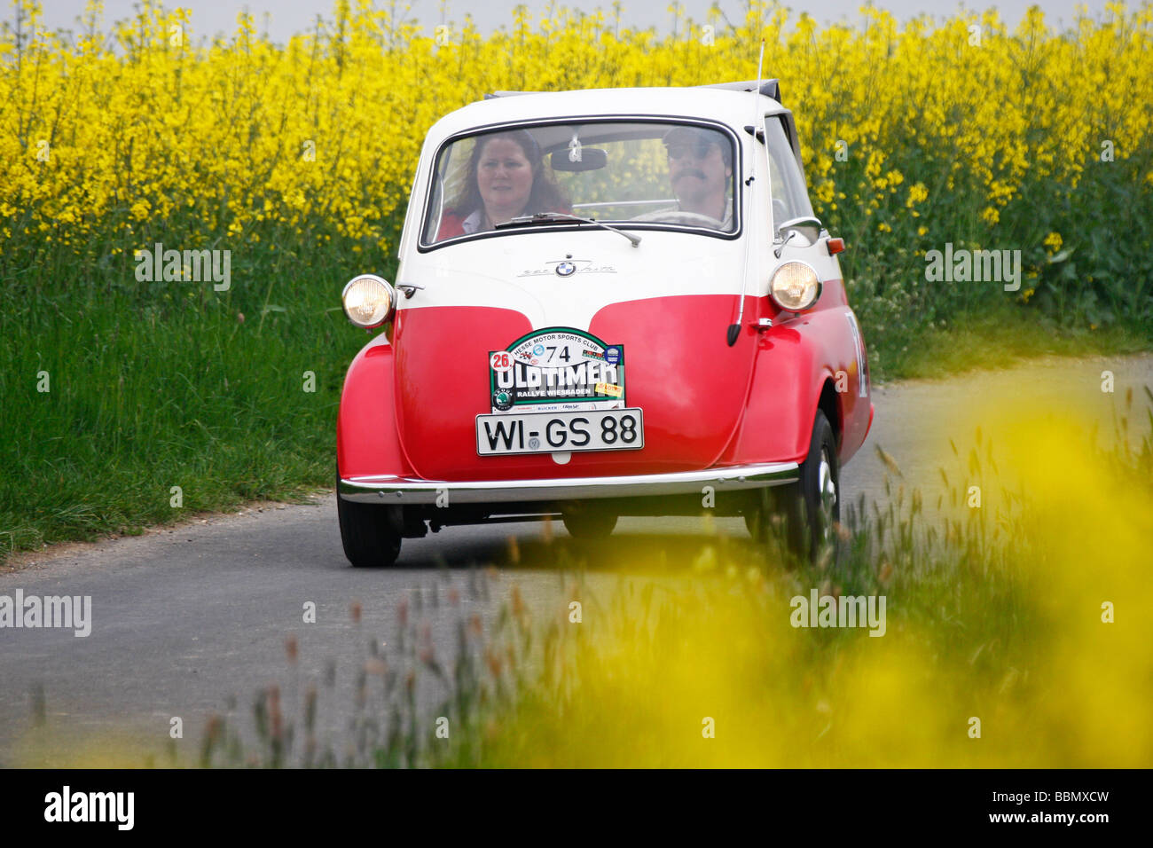 BMW Isetta, construit en 1959, vintage car rallye automobile 2009 Wiesbaden, Hesse, Germany, Europe Banque D'Images