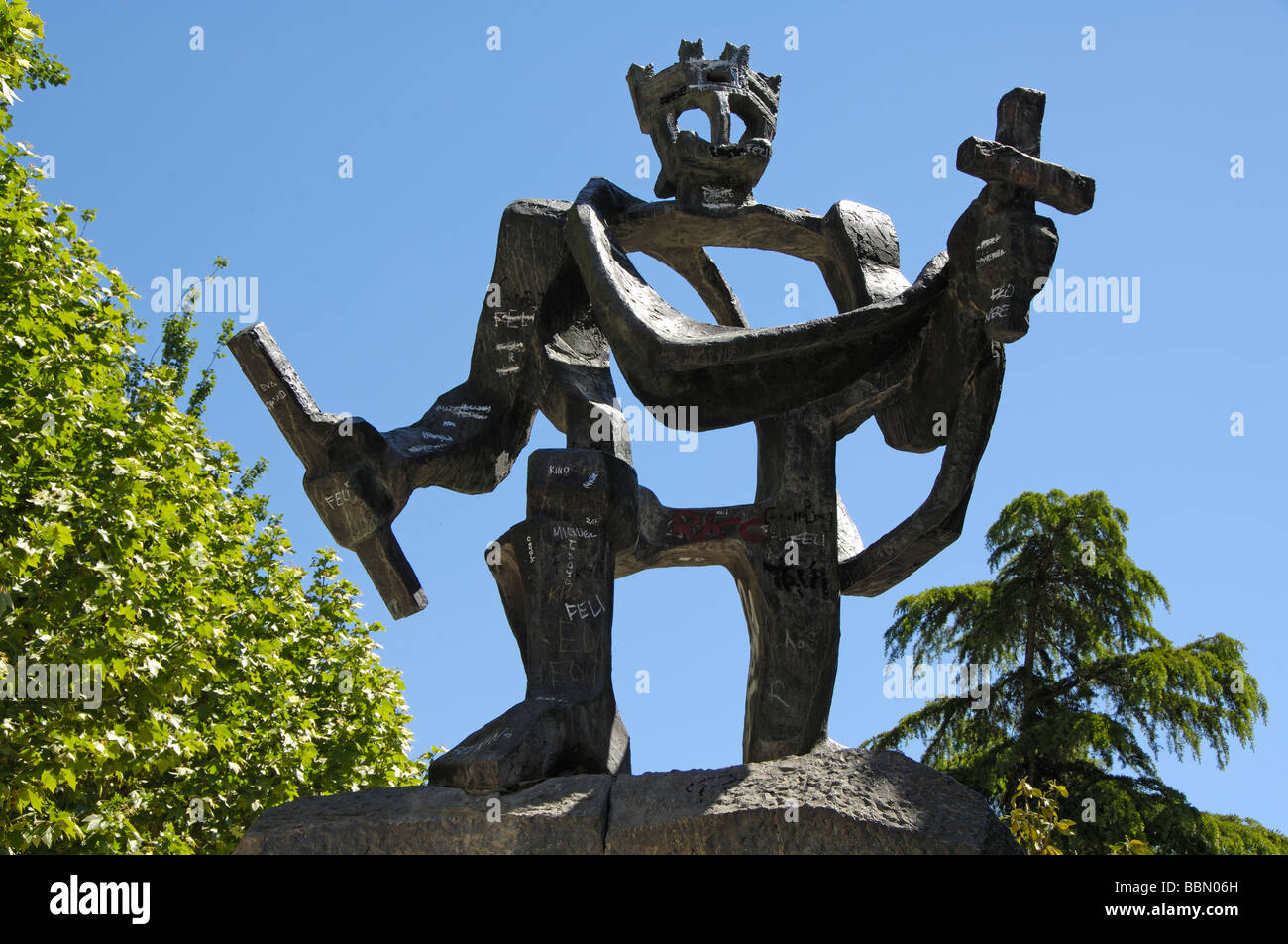 Monument à l'premiers rois d'aragon. Park Miguel Servet Huesca. Banque D'Images