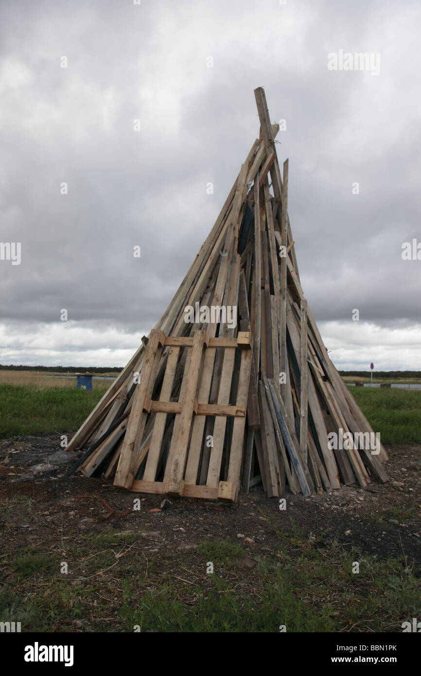 Songe d'une pile de bois de chauffage en Estonie, l'Etat balte, l'Europe de l'Est. Photo par Willy Matheisl Banque D'Images