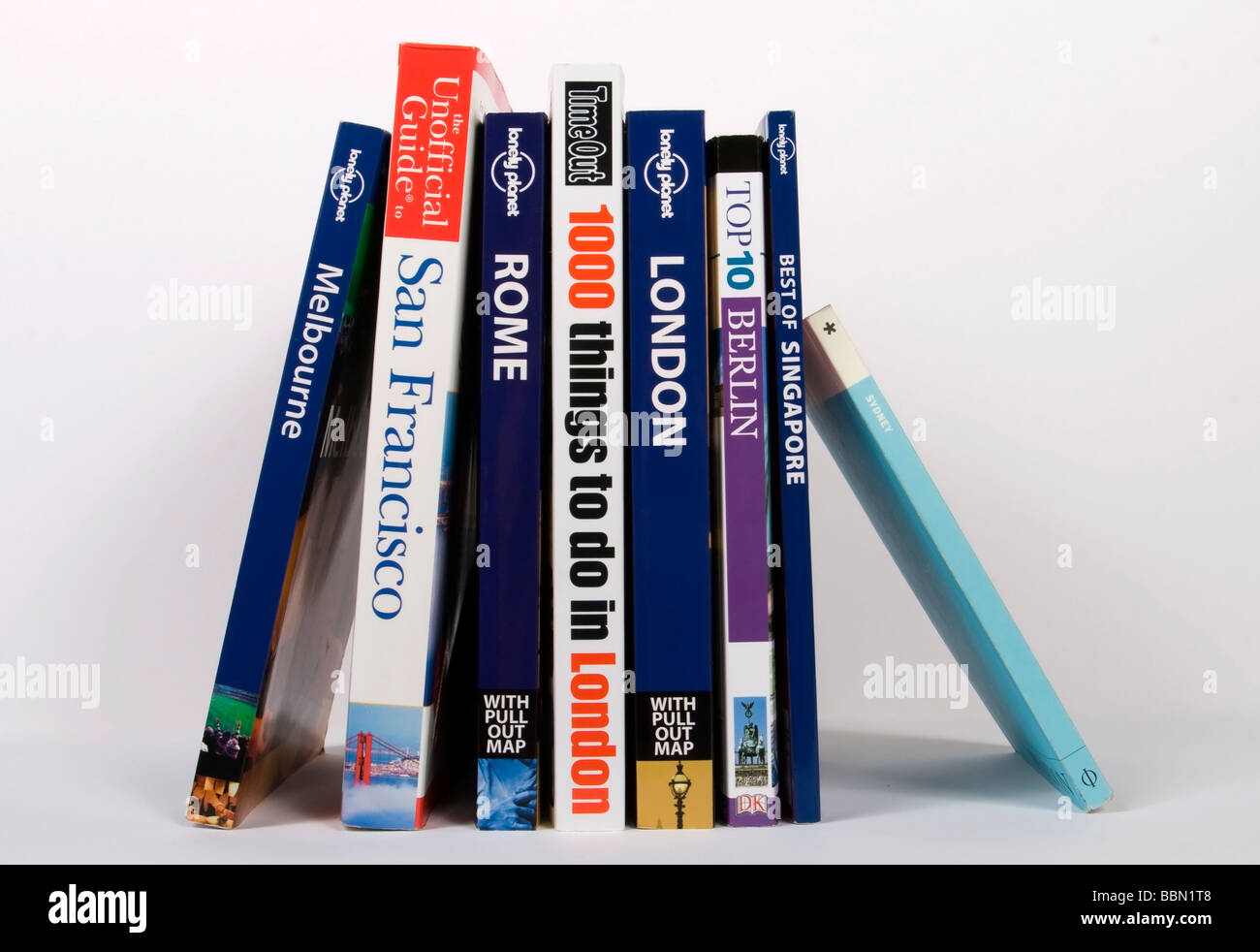 Sélection de guide de voyage de livres Banque D'Images