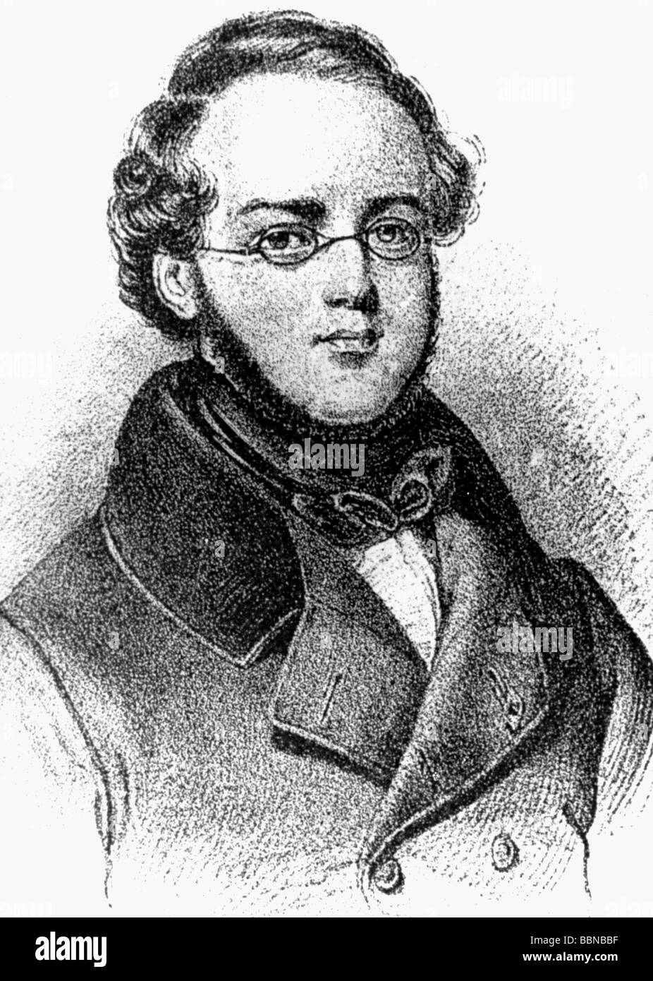 Halevy, Jacques Fromental, 27.5.1799 - 17.3.1862, compositeur français, portrait, après gravure contemporaine, Banque D'Images