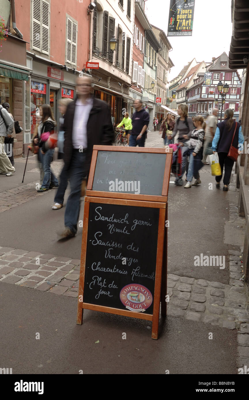 Rue de Colmar Alsace France Banque D'Images