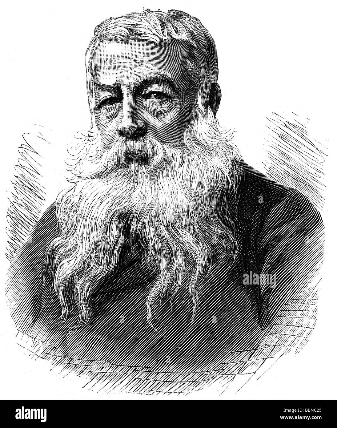 Meissonnier, Jean Louis Ernest, 21.2.1815 - 31.1.1891, peintre français, portrait, gravure en bois, Banque D'Images