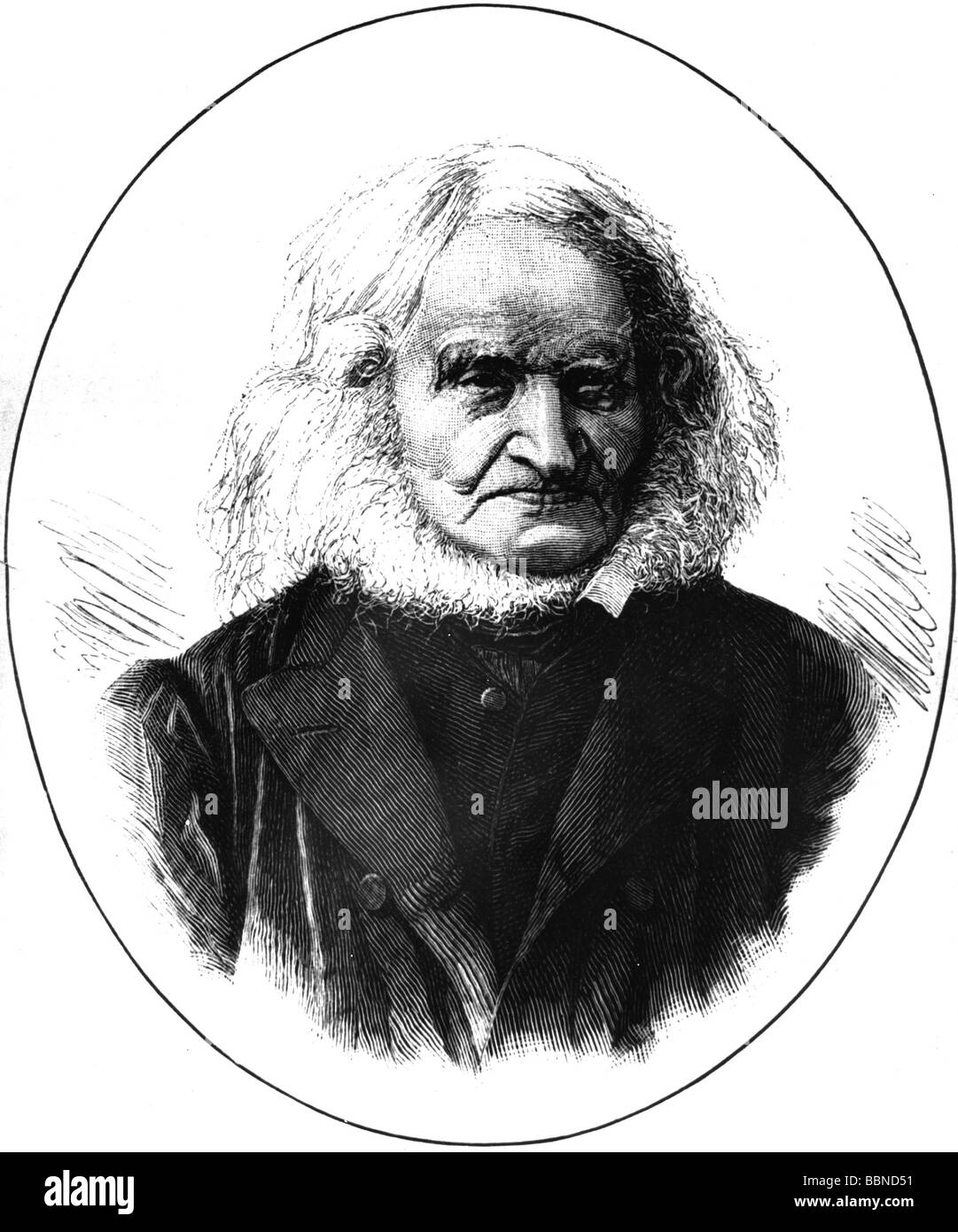 Zunz, Leopold, 10.8.1794 - 17.3.1886, théologien allemand (juif), fondateur de la 'science du judaïsme', portrait, gravure de bois, XIXe siècle, Banque D'Images