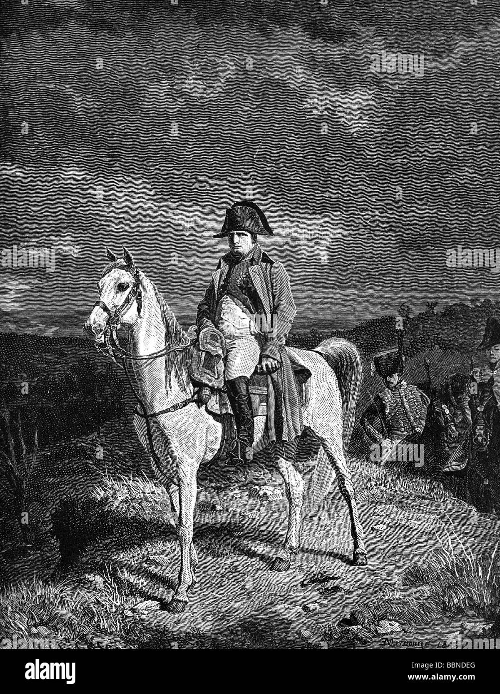 Napoleon i sur cheval Banque d images noir et blanc Alamy