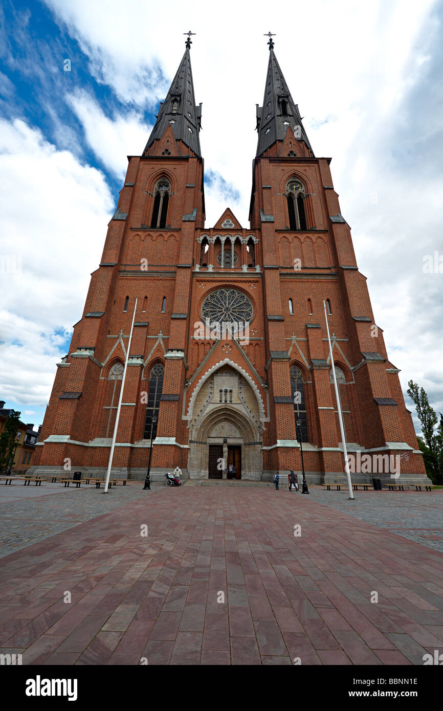 Domkyrkan d'Uppsala en Suède Banque D'Images