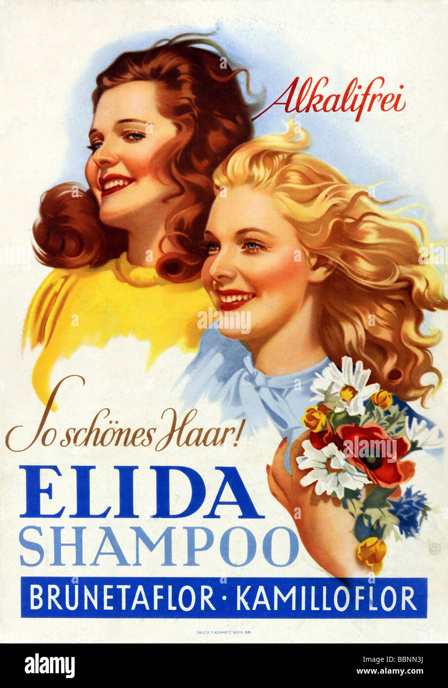 Publicité, cosmétiques, shampooing Elida, Autriche, vers 1957, Banque D'Images