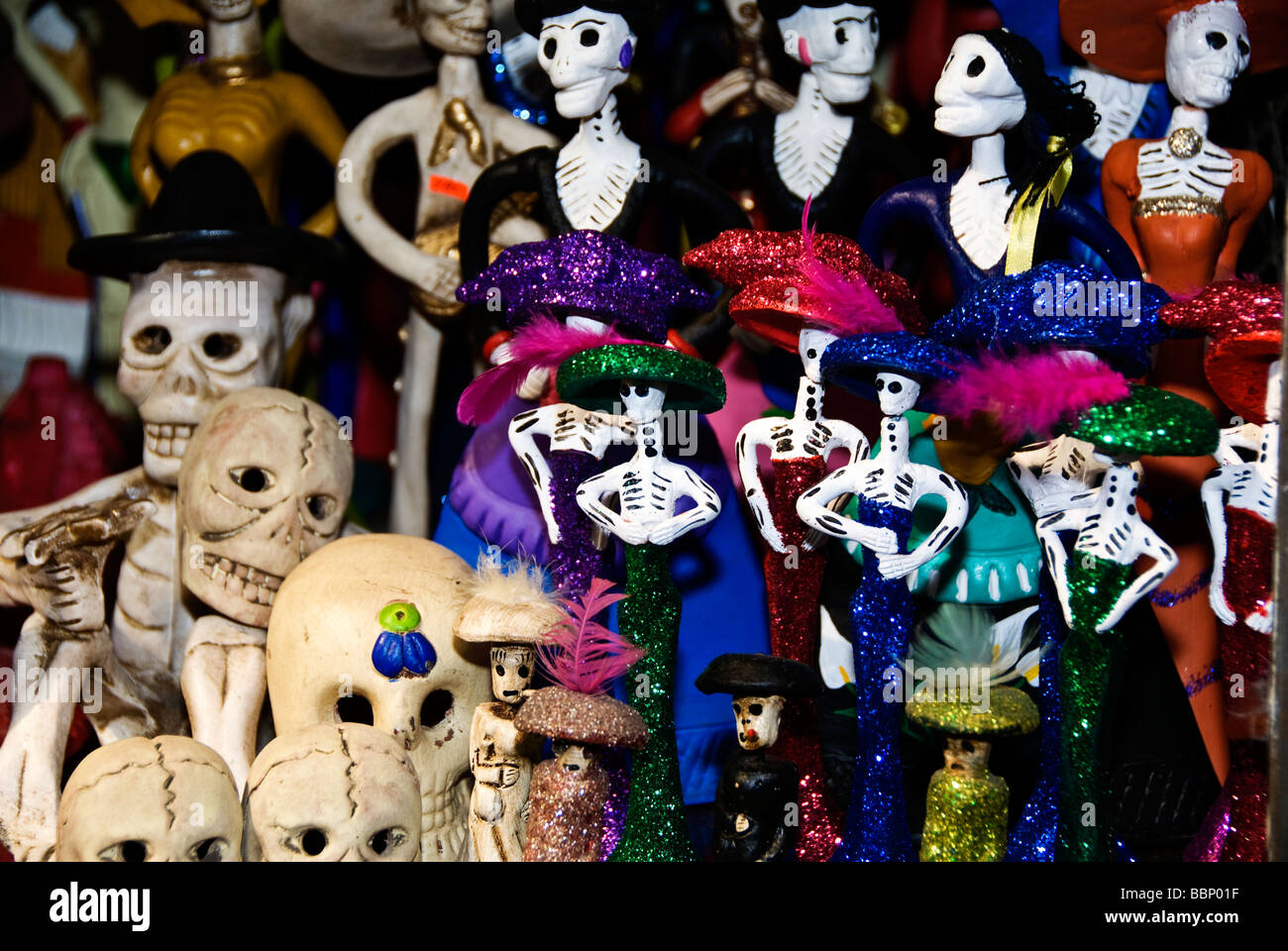 Les figures les plus populaires de la Fête des Morts au Mexique, Katrinas célébrations Banque D'Images