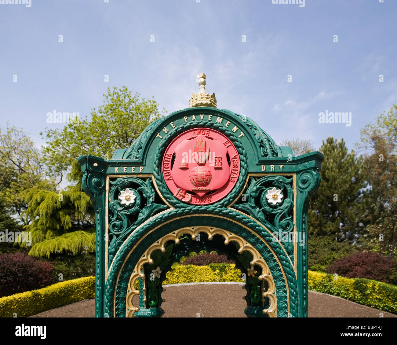 Fontaine en fonte, Mowbray Park, Sunderland. Banque D'Images