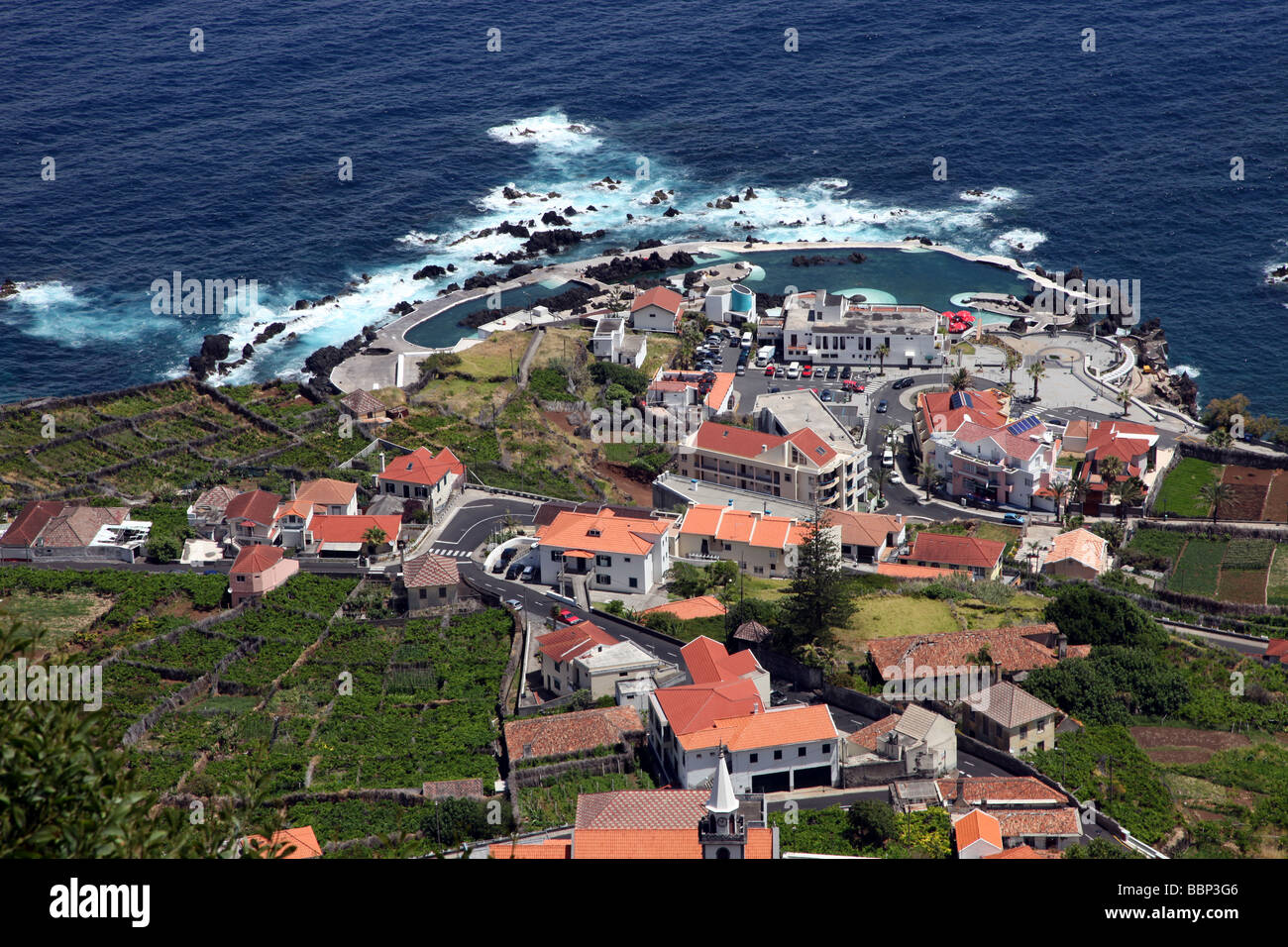 Porto Moniz, village au nord-est de Madère Banque D'Images