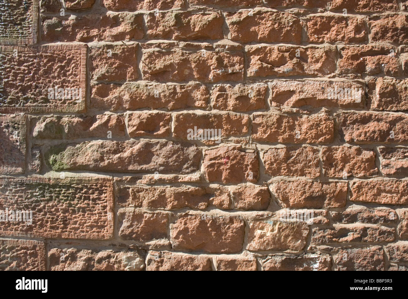 Un mur de grès rouge à Penrith, Cumbria 1860's Banque D'Images