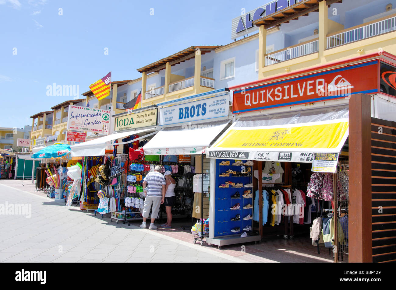 Promenade shops, Port d'Alcudia, Mallorca Alcudia, municipalité, Îles