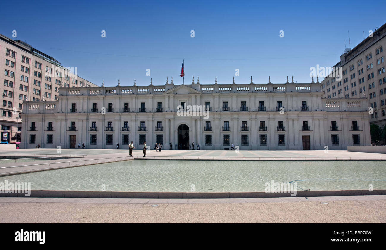 Moneda Palace (aspect arrière), Santiago, Chili Banque D'Images