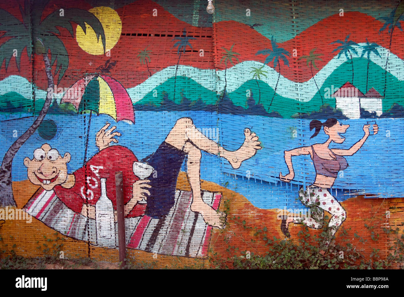 Une peinture murale à Goa Photo Stock Alamy