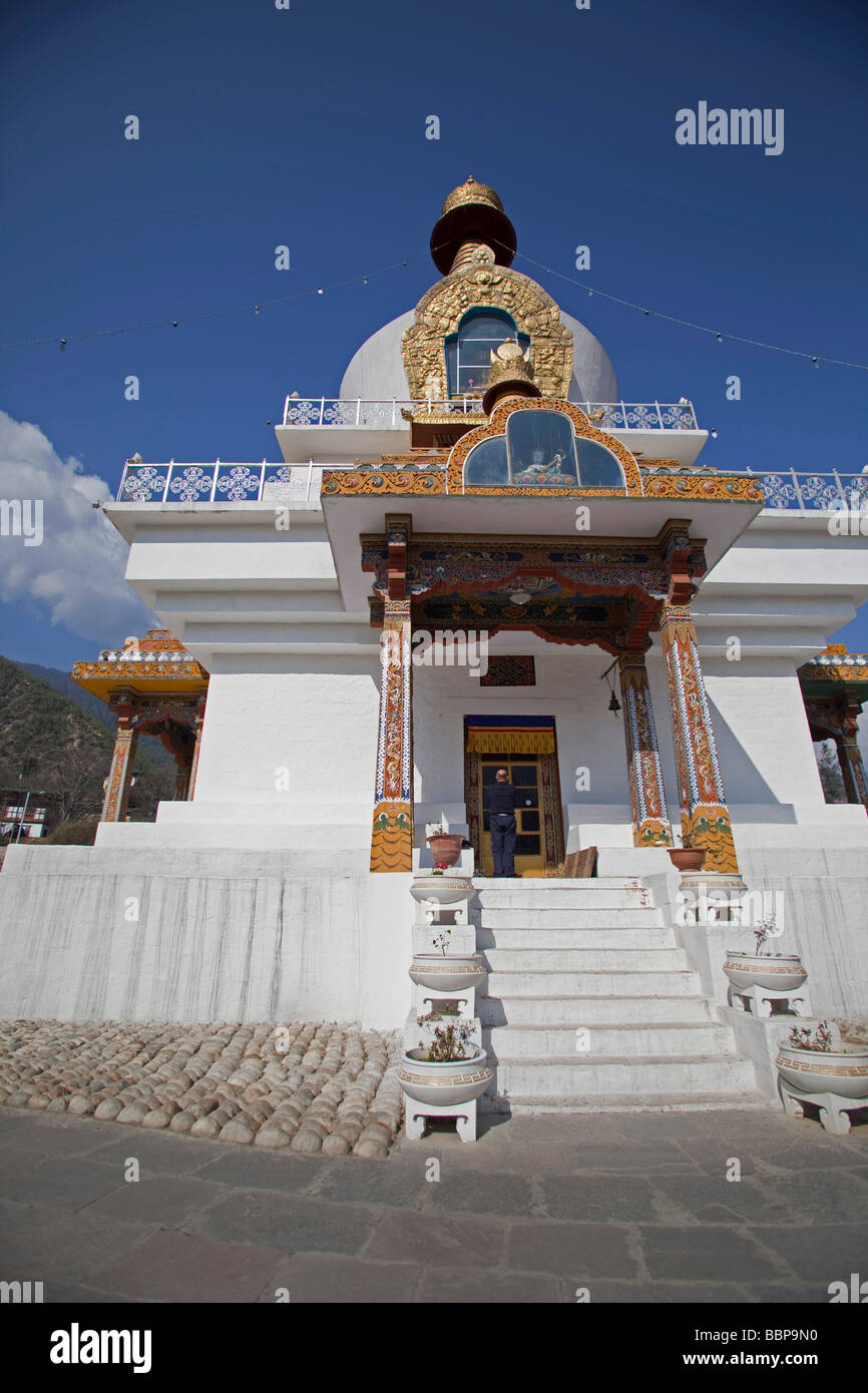 Memorial Chorten temple Tashi Chho Dzong du Bhoutan Thimphu journée ensoleillée,destination voyage 90939 Bhutan-Thimphu Banque D'Images