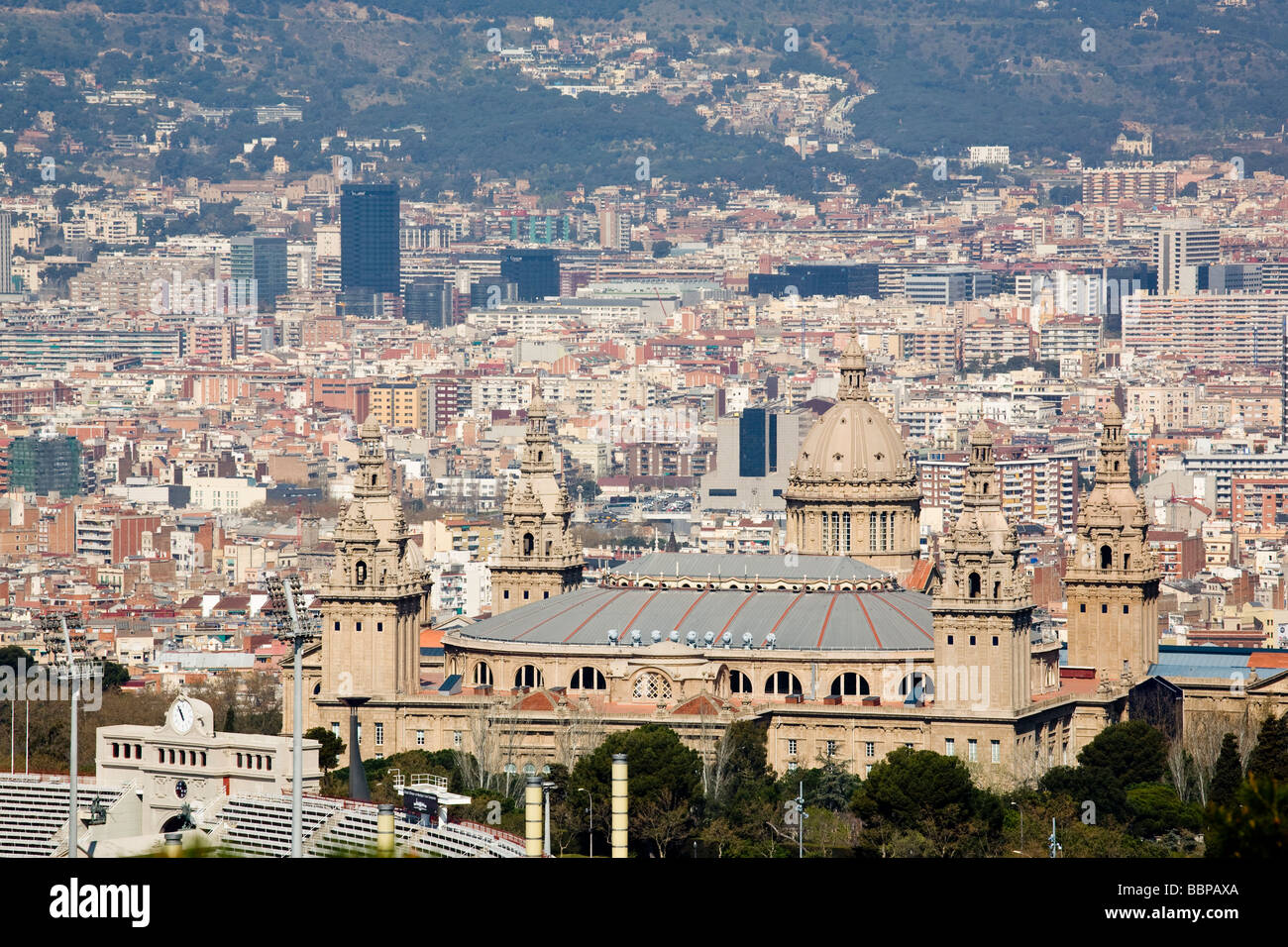 Palais de Montjuic. Museu Nacional d'art de Catalunya et à Barcelone Banque D'Images
