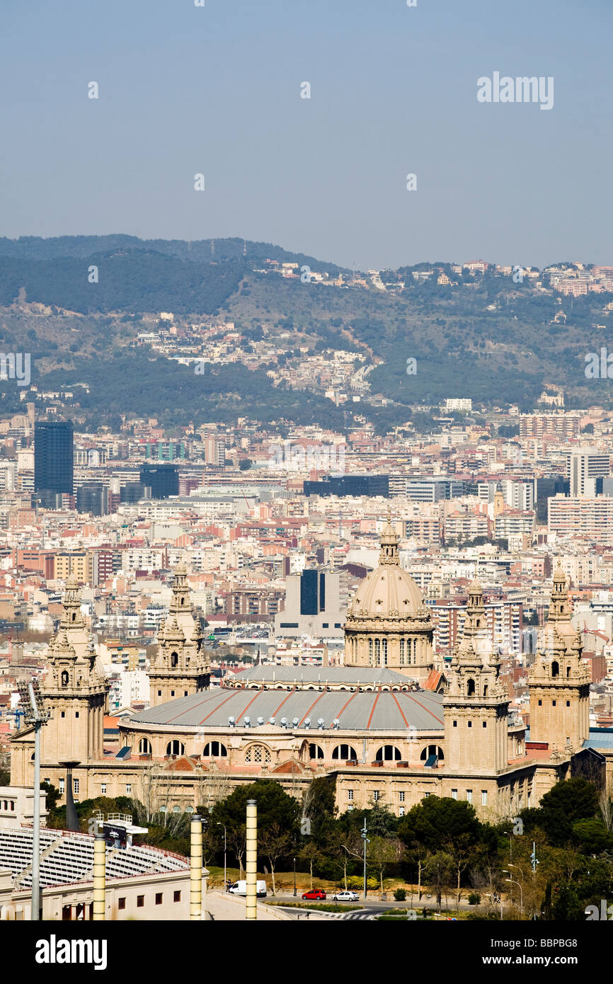 Palais de Montjuic. Museu Nacional d'art de Catalunya et à Barcelone Banque D'Images