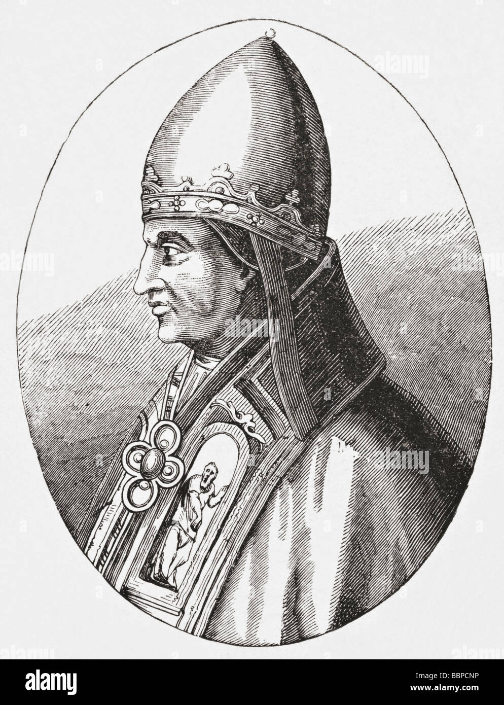 Le pape Gregory IX, né à Ugolino di Conti, entre 1145 et 1170 est mort 1241. Banque D'Images