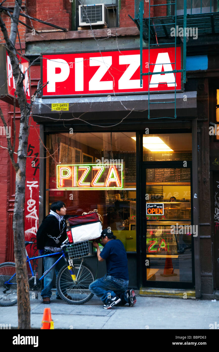 New York pizza place Banque D'Images