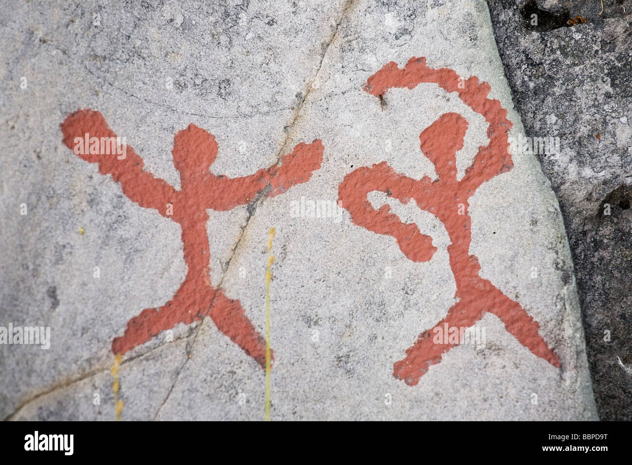 Sculptures rupestres (pétroglyphes) dans la région de Alta, Norvège Banque D'Images