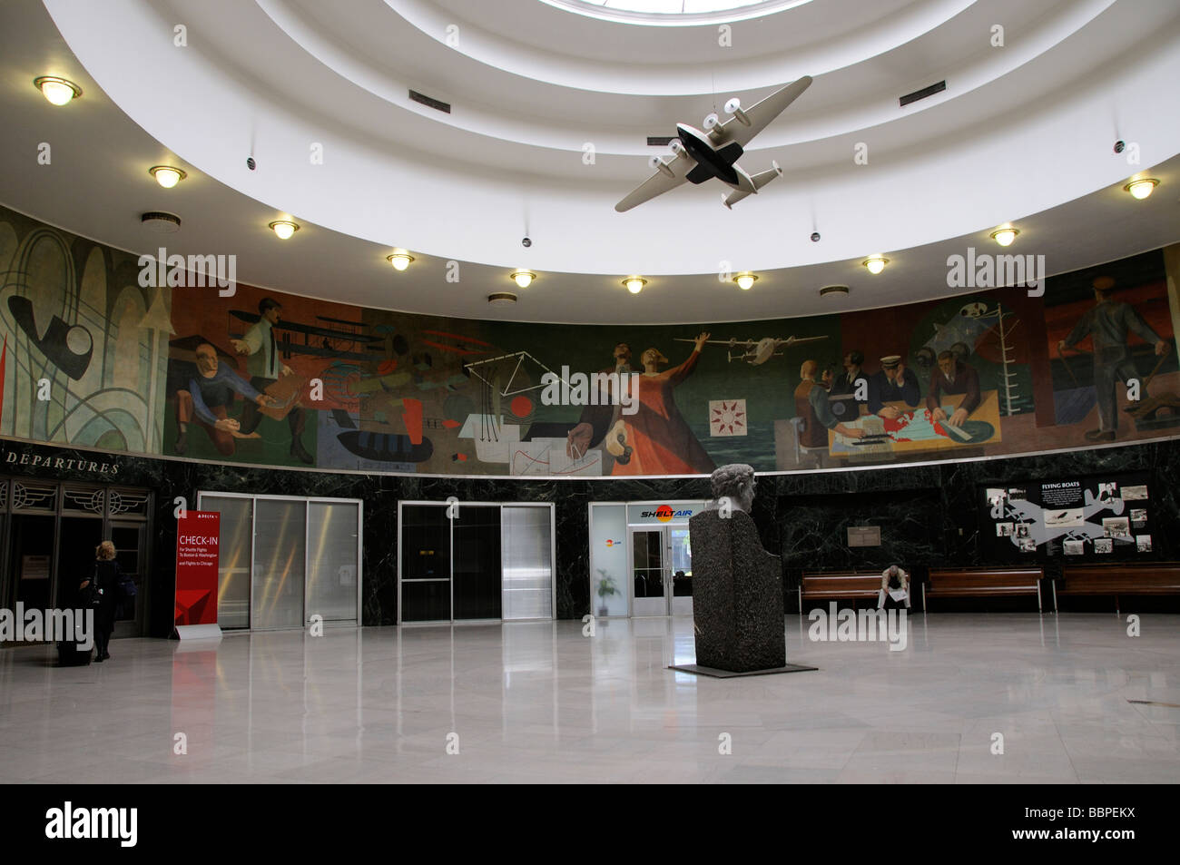 Marine Air aérogare un bâtiment historique art déco l'aéroport La Guardia dans le Queens, New York USA Banque D'Images