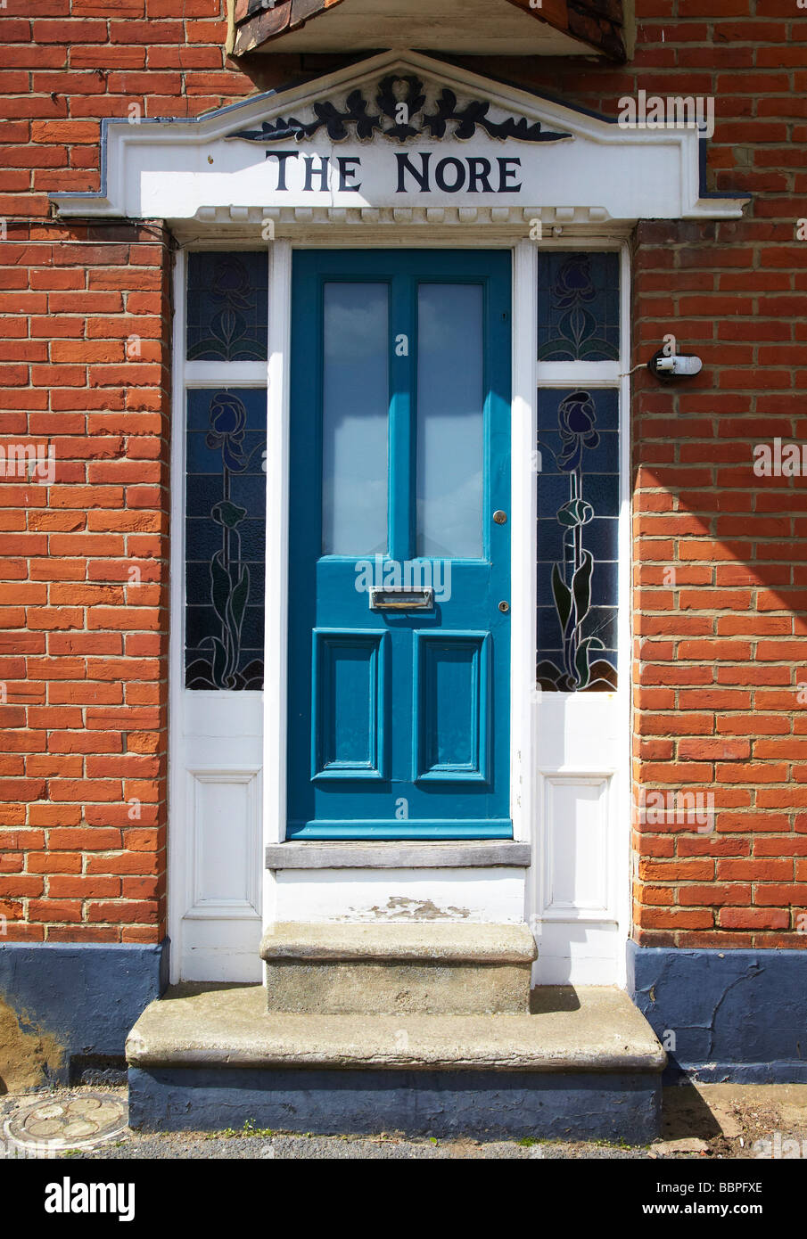 Ancien bleu porte avant, porte avant Banque D'Images