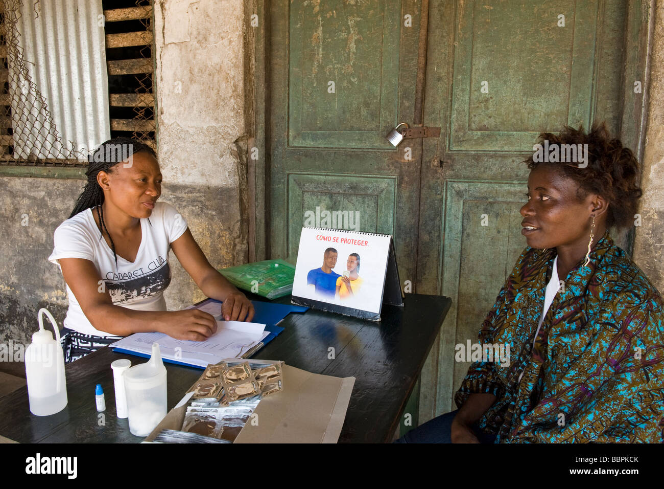 Le counseling DU VIH SIDA Quelimane Mozambique Banque D'Images