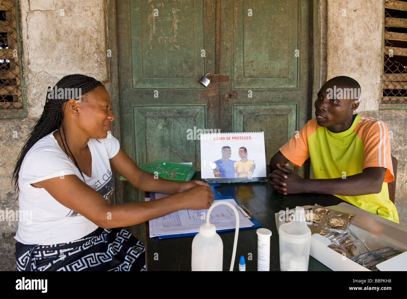 Le counseling DU VIH SIDA Quelimane Mozambique Banque D'Images