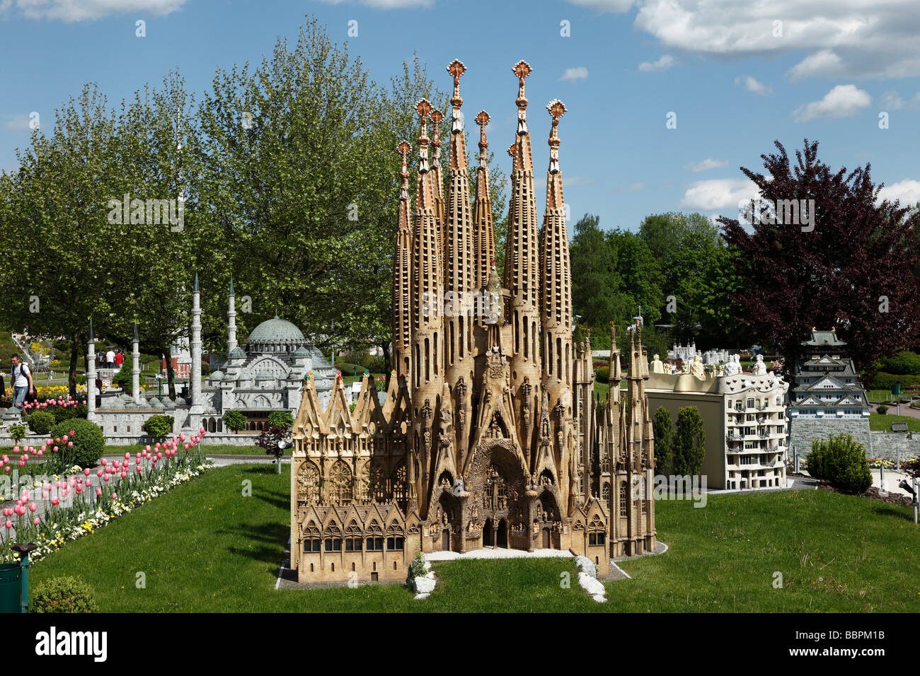 Réplique de l'église de la Sagrada Familia à Barcelone, Minimundus, Klagenfurt, Carinthie, Autriche, Europe Banque D'Images