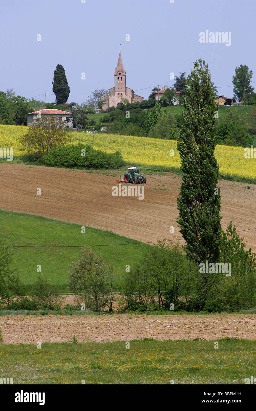 Paysage rural, VILLAGE DE SAINT-JEAN-DE-SENESPE, RÉGION DE GAILLAC, TARN (81), FRANCE Banque D'Images