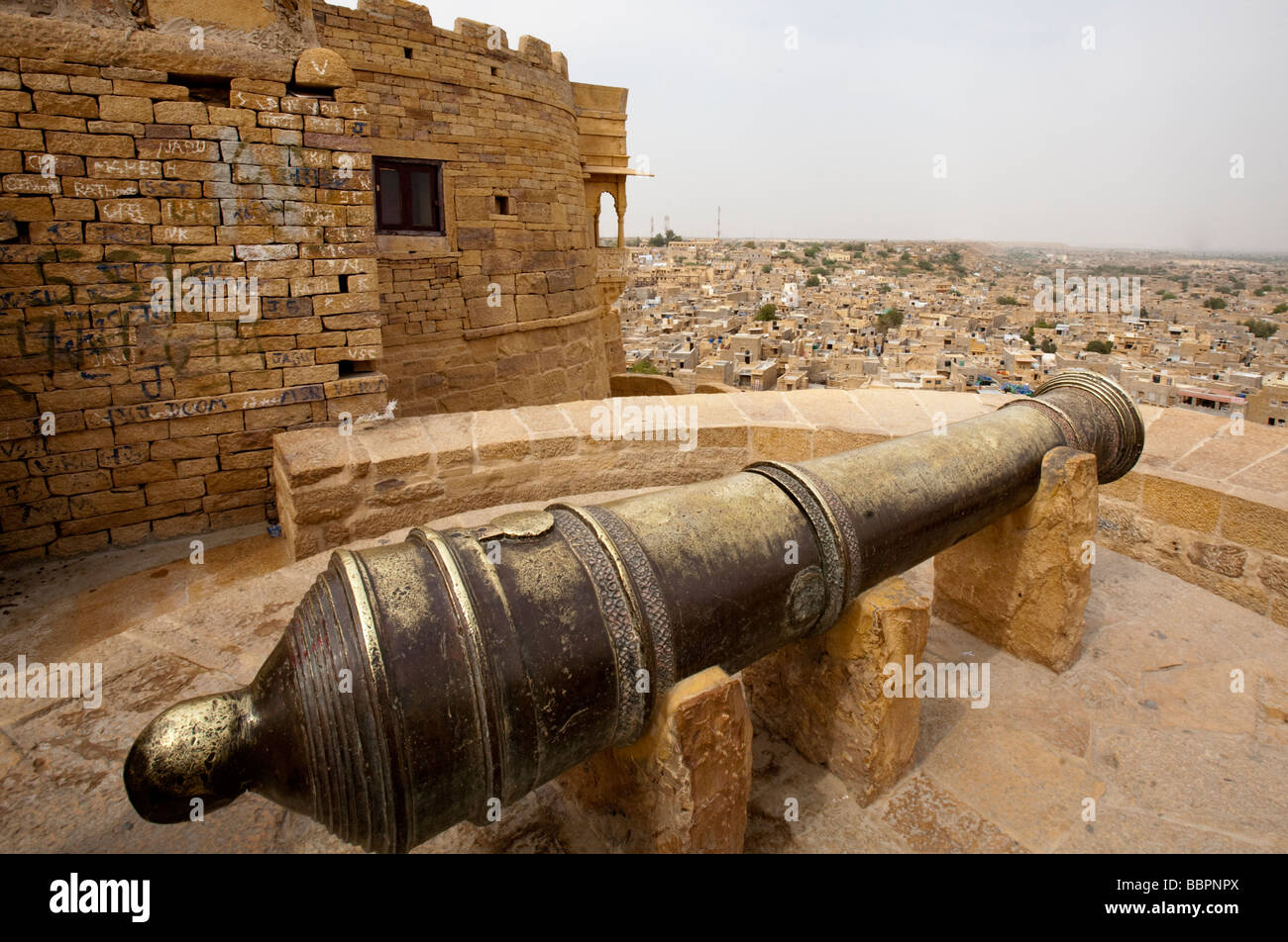 Canon en bronze Fort Jaisalmer Rajasthan Inde Banque D'Images