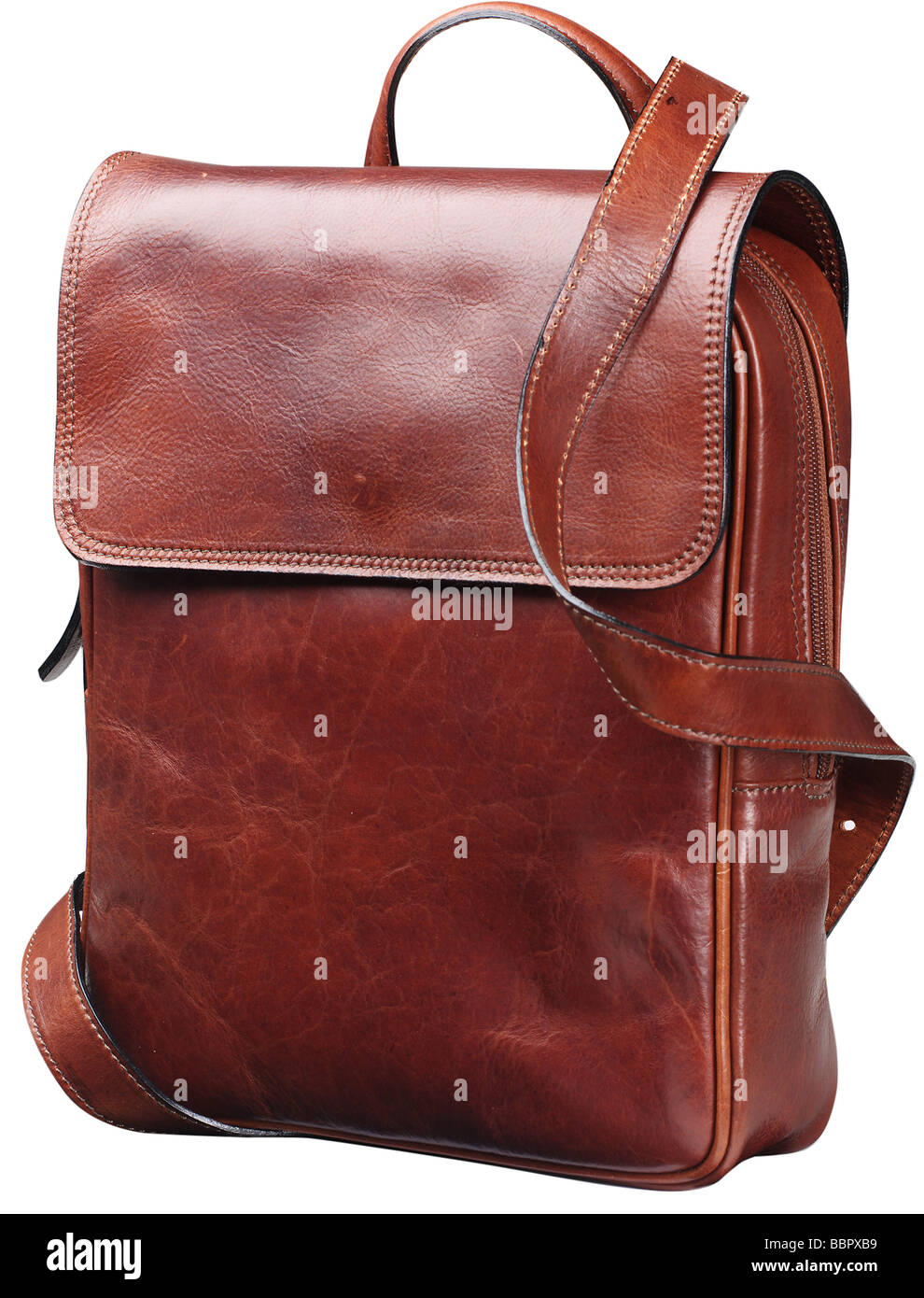 Sac en cuir marron unisex Banque D'Images