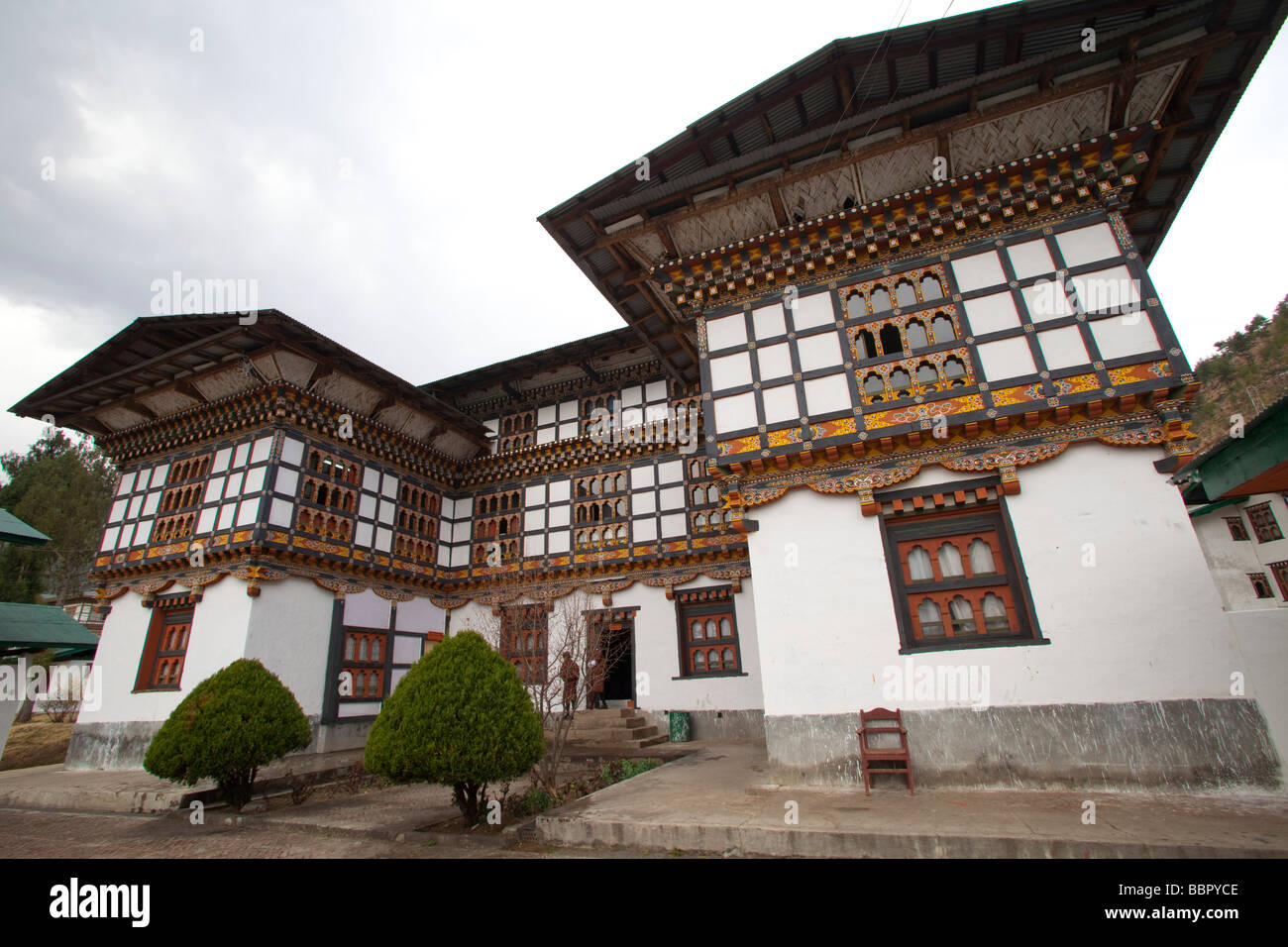 Bâtiment de l'université de l'hôpital général à Thimphu, Bhoutan 91134 Bhutan-Thimphu horizontale Banque D'Images