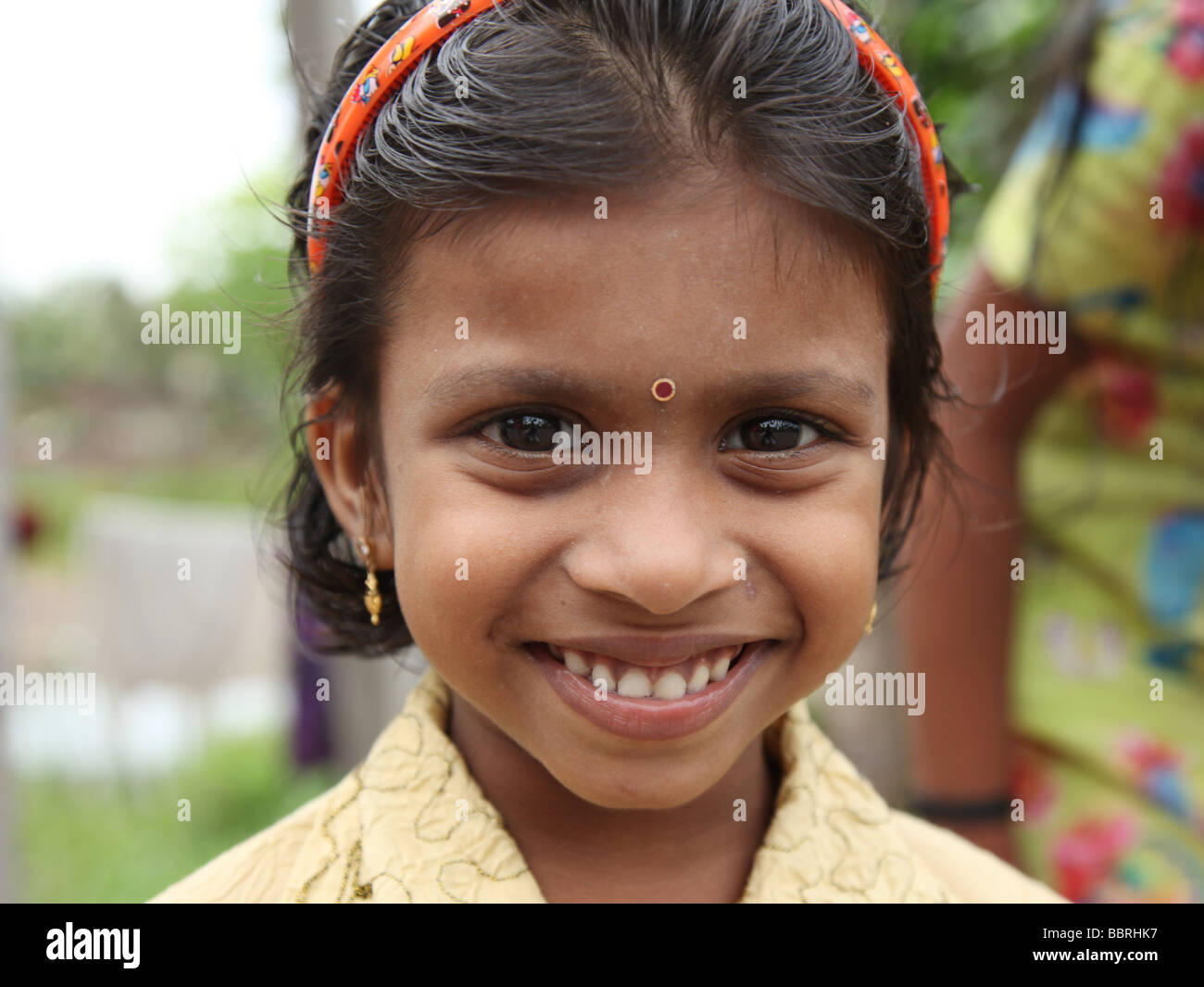 Indian girl smiling Banque D'Images