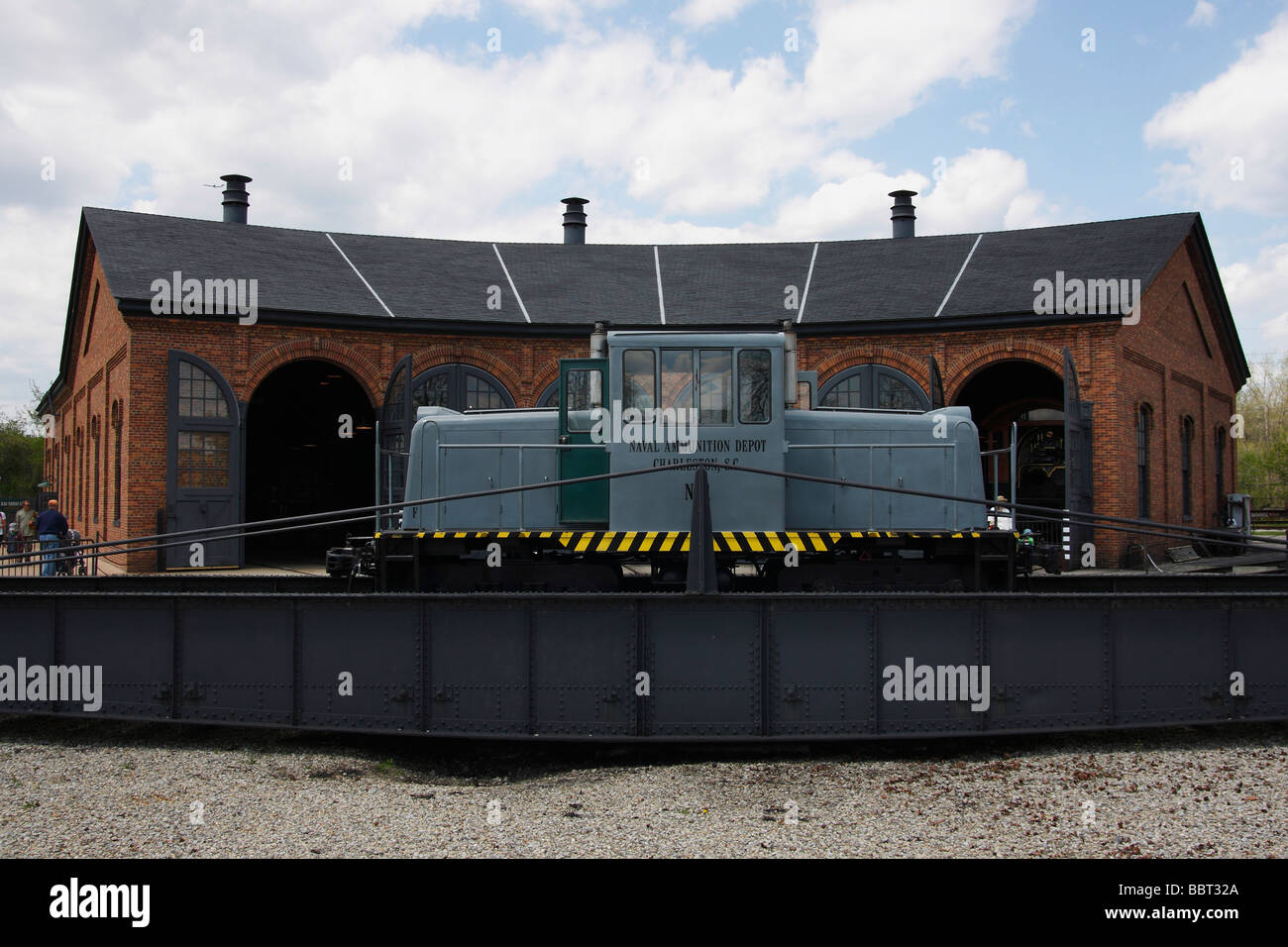 Greenfield Village Historic Naval Ammunition Depot Old Railway Switcher train USA historique reconstitution haute résolution Banque D'Images