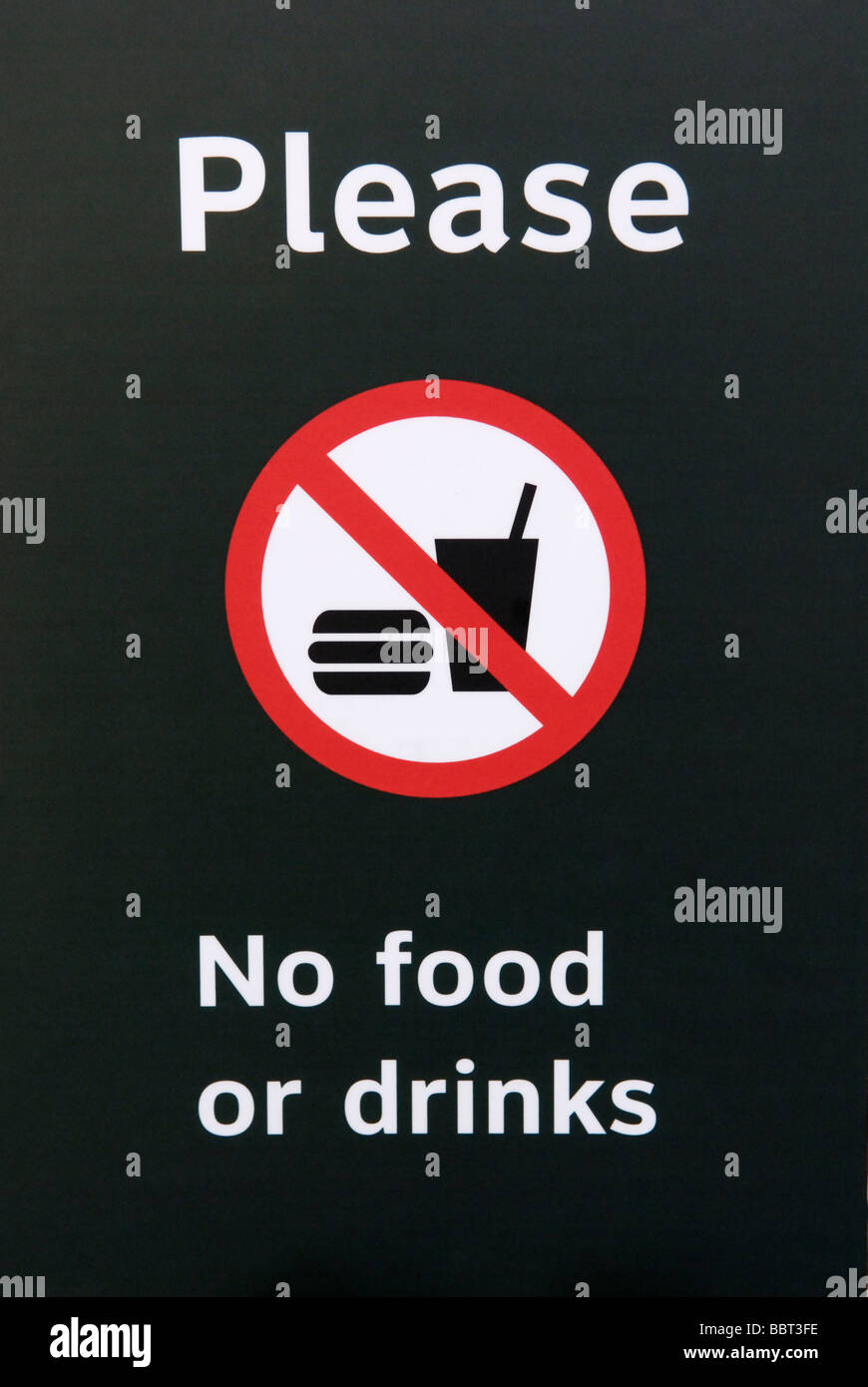 Pas de Nourriture ou boissons sign Banque D'Images