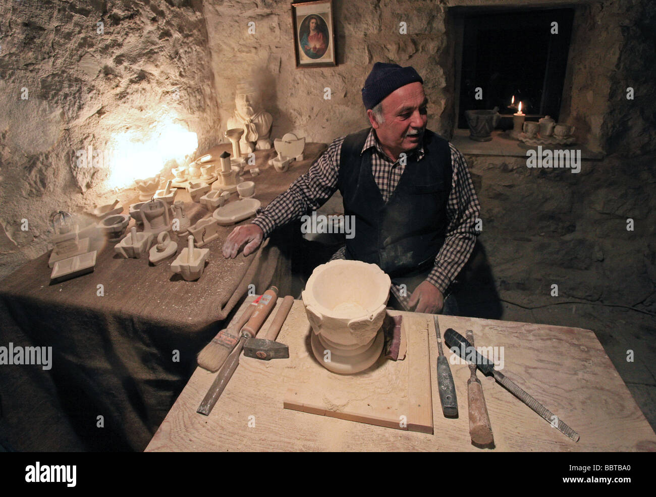 Représentation des vieux métiers, Monterosso Almo, Sicile, Italie Banque D'Images