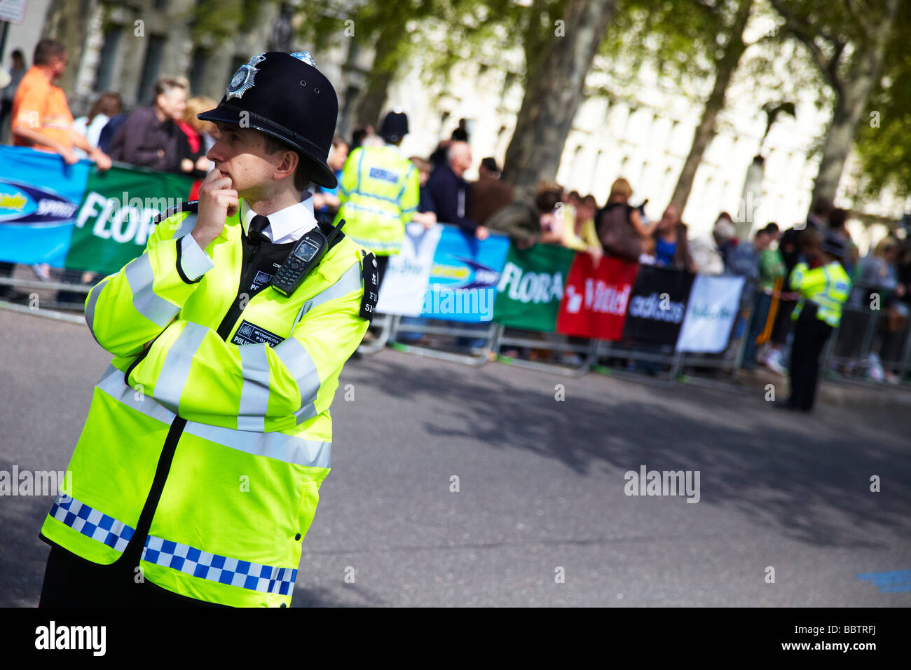 Marathon de Londres, la police a rencontré Banque D'Images