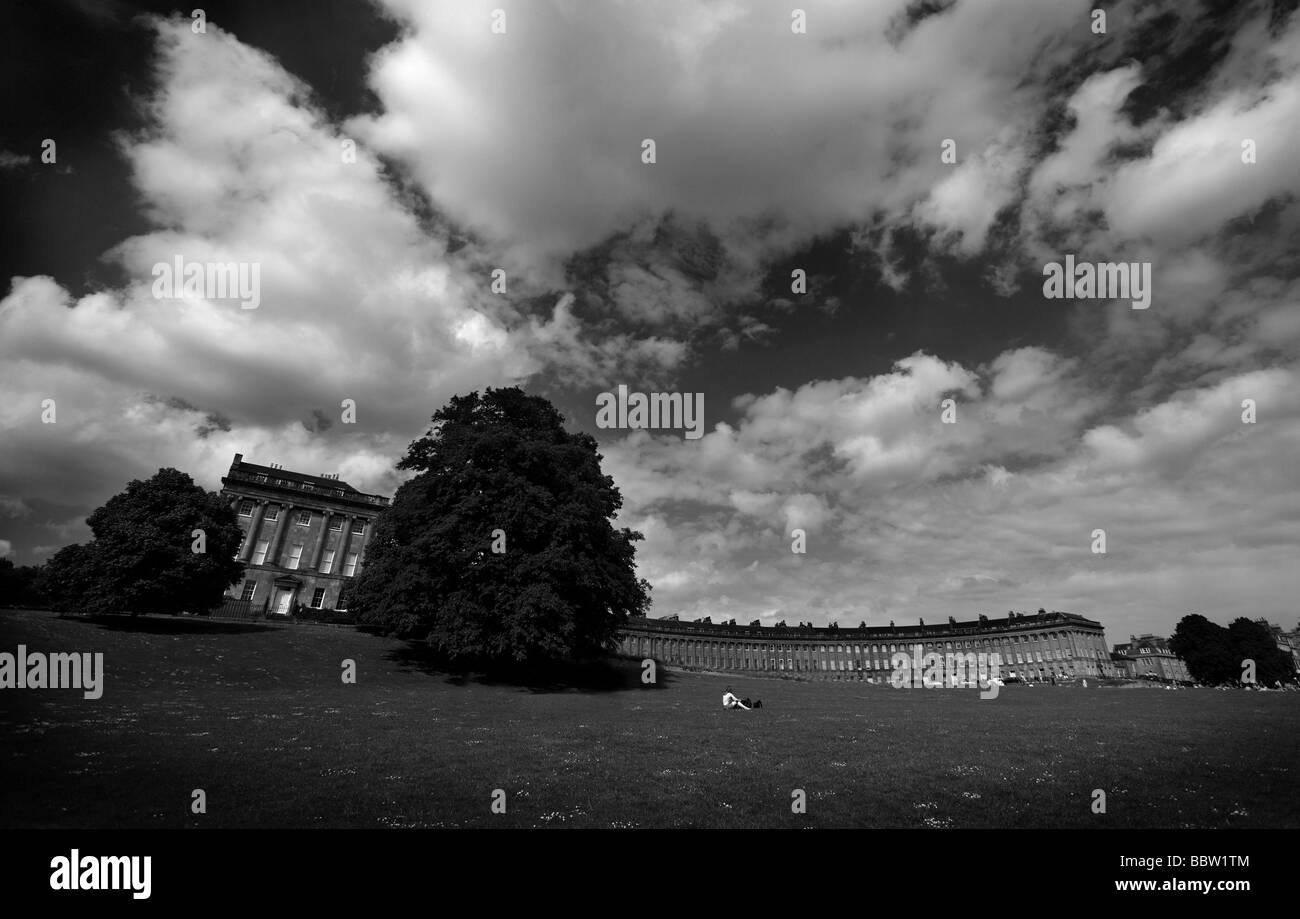 Le Royal Crescent à Bath, Royaume-Uni. Banque D'Images